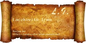 Laczkovits Irma névjegykártya