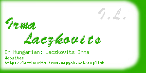 irma laczkovits business card
